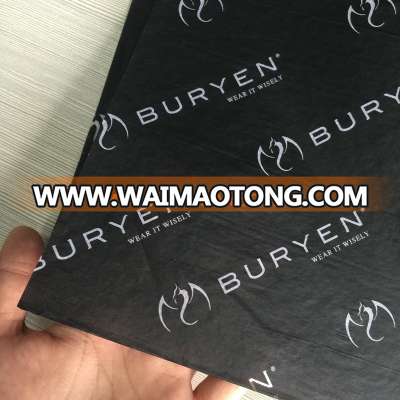 Custom printed black wrapping paper 30g types tissue with logo Black