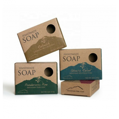 Wholesale Eco-friendly Logo Printed Custom Soap Kraft Boxes Paper Soap Packaging Boxes