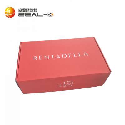 Red Print Boxes Cardboard Corrugated Paper Mail Box For Shipping