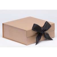 Newest paper matte cardboard gift folding box for luxury handbag packing with ribbon closure