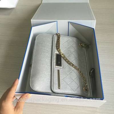 Luxury popular in USA white magnetic folding box pantone printing logo and packing for handbag