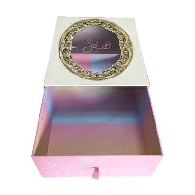 eye-catching New colour drawer handmade cardboard clear window packaging gift boxes for children dress