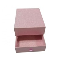 Luxury high quality 2 layers drawer design pink nice glitter paper wrapping 1200gsm cardboard gift box for hair extension